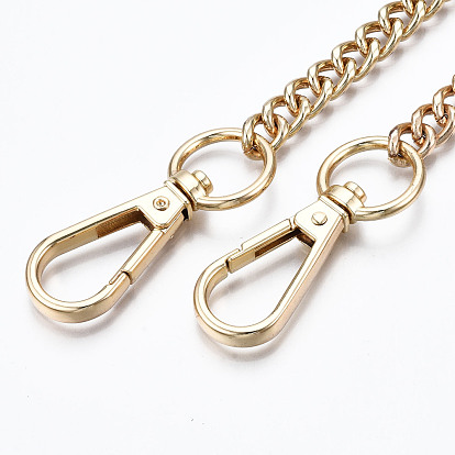 Bag Chains Straps, Iron Curb Link Chains, with Alloy Swivel Clasps, for Bag  Replacement Accessories, Light Gold, 1200x7.5mm