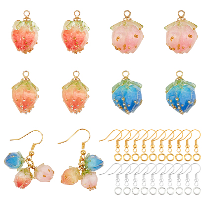 DIY Natural Real Flower Dried Flower Earring Making Kits, Including Flowers  Pendants, Brass Earring Hooks