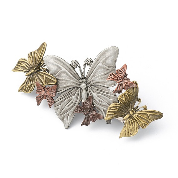 Панк винтажные аксессуары для волос, заколка для волос из сплава в тибетском стиле, бабочка