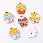 Cake 2-Hole Wooden Buttons, 25x22x2.5mm, Hole: 1.5mm