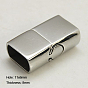 304 Stainless Steel Magnetic Clasps with Glue-in Ends, Rectangle, 23x13x8mm, Hole: 11x6mm