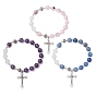 Природных драгоценных камней вышитый бисером браслеты, с подвеской в виде креста из сплава для женщин