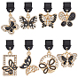 8шт 8 стили пластиковые мобильные пылезащитные заглушки, с подвесками из сплава эмали и хрустальных страз, бабочка, готика