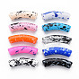 Opaque & Transparent Spray Painted Acrylic Beads, Curved Tube