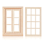 2 Bags 2 Styles Wooden Windows, Dollhouse Miniatures, Rectangle