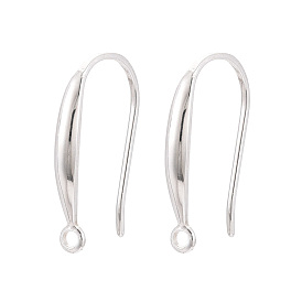 925 Sterling Silver Earring Hooks, with Horizontal Loop