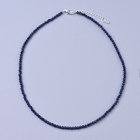 Стекло бисера ожерелья, с латунными карабин-лобстерами , граненый круглый бисер