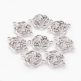 Tibetan Style Alloy Links/Connectors, Flat Round Knot, Cadmium Free & Nickel Free & Lead Free