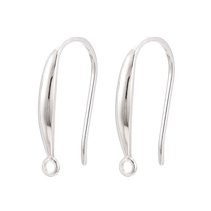 925 Sterling Silver Earring Hooks, with Horizontal Loop