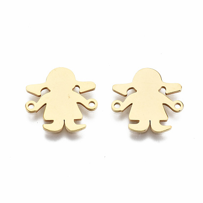 201 Stainless Steel Links Connectors, Laser Cut, Girl