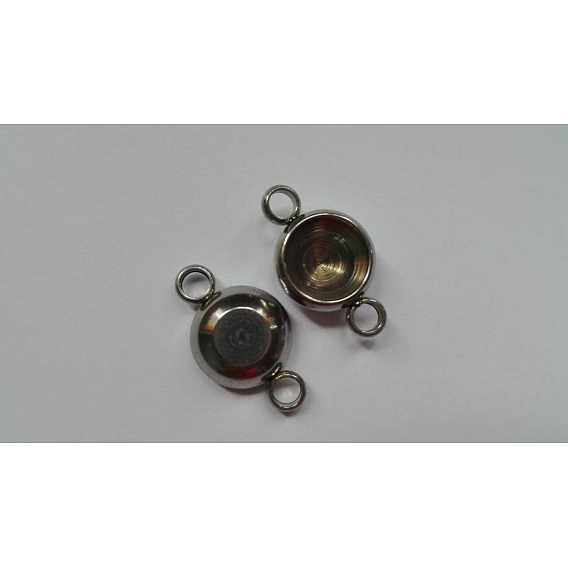 304 Stainless Steel Connector Rhinestone Settings, Flat Round