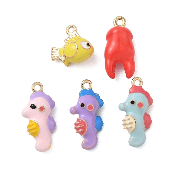 Подвески из эмали и сплава, золотые