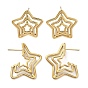 304 серьги-гвоздики из нержавеющей стали для женщин, пятиконечную звезду