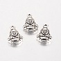 Tibetan Style Alloy Buddha Charms, 14x10x3.5mm, Hole: 1mm