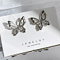 Chic and Edgy Butterfly Stud Earrings with Unique Design and Sparkling Gems