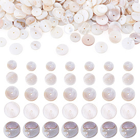 1 Strand 2 Styles Natural Freshwater Shell Beads Strands, Disc, Dyed, Heishi Beads