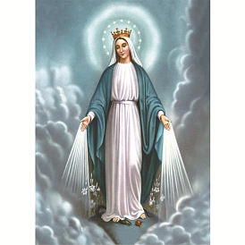 Тема религии Девы Марии «сделай сам» комплект алмазной живописи, включая сумку со стразами из смолы, алмазная липкая ручка, поднос тарелка и клей глина