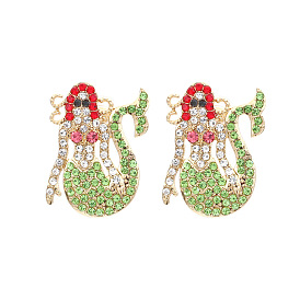 Sparkling Mermaid Earrings with Bold Design and Exquisite Diamonds