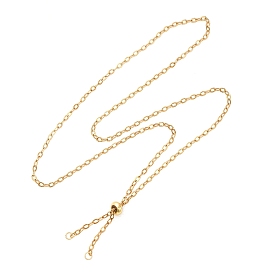 Регулируемые 304 цепочки из нержавеющей стали с текстурированными тросами, слайдер-ожерелья, с прыжковых колец