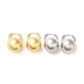 Brass Round Ball Hoop Earrings for Women