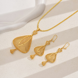 Комплекты из латунных полых треугольных серег и ожерелий для женщин