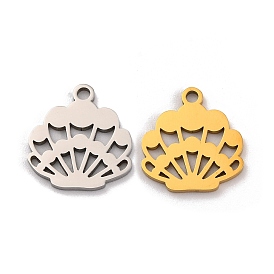 201 Stainless Steel Charms, Laser Cut, Shell Charm