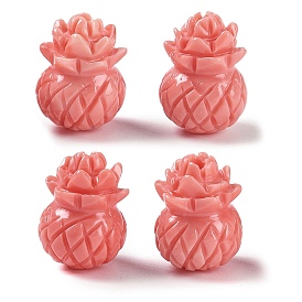 Synthetic Shell Dyed Carved Fruit Beads, Pineapple