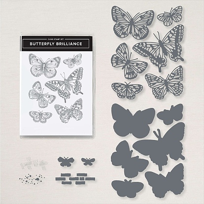 Butterfly Clear Silicone Stamps, for DIY Scrapbooking, Photo Album Decorative, Cards Making