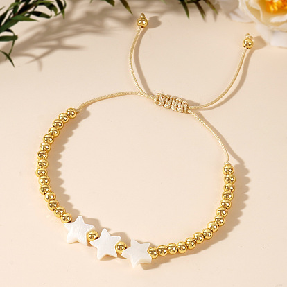Браслеты из бисера в виде креста, сердца, звезды и латуни и белой ракушки для женщин