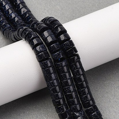 Синтетический синий авантюрин бисер нитей, диск, Heishi бусы