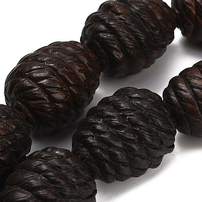 Perles européennes sculptées en bois de jujubier, forme de pomme de pin, Perles avec un grand trou   