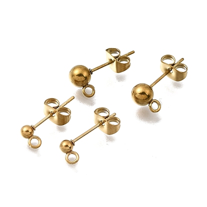 304 Результаты серьги из нержавеющей стали, ионное покрытие (ip), круглые, с петлей