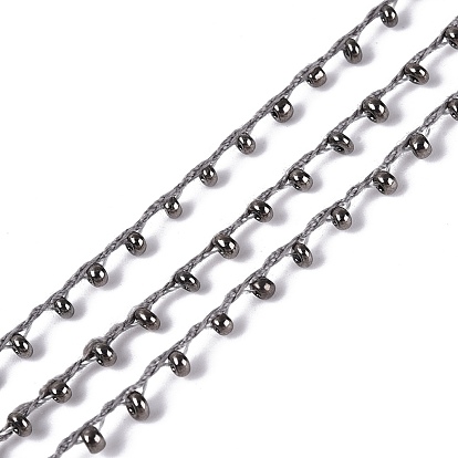 Позолоченные бисер шнуры, с полиэфирными шнурами, со случайными цветными катушками и нейлоновыми шнурами, 2 мм, около 100 ярдов / рулон