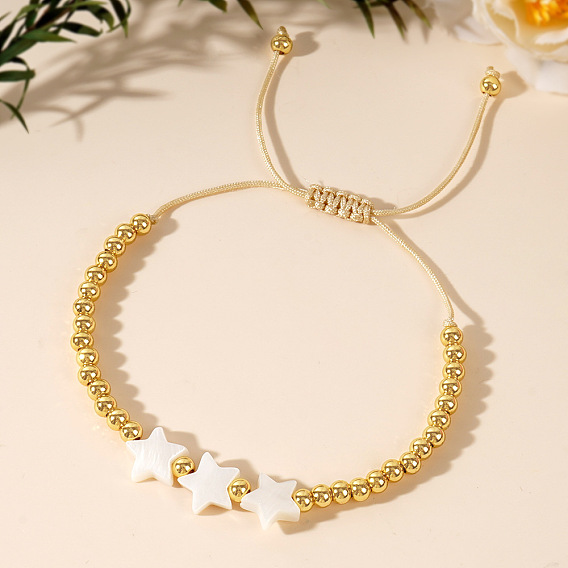 Браслеты из бисера в виде креста, сердца, звезды и латуни и белой ракушки для женщин