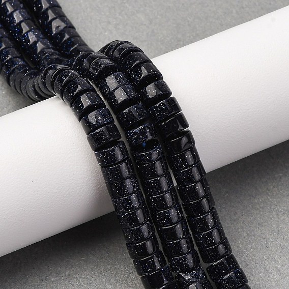 Синтетический синий авантюрин бисер нитей, диск, Heishi бусы