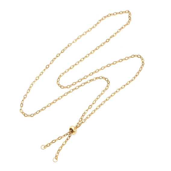 Регулируемые 304 цепочки из нержавеющей стали с текстурированными тросами, слайдер-ожерелья, с прыжковых колец