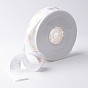 Golden Snowflake Pattern Printed Polyester Grosgrain Ribbon, for Christmas Gift Packing, 1 inch(25mm), about 100yards/roll(91.44m/roll)