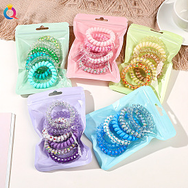 Candy-colored Elastic Hair Ties for Phone Line Hair Bands - High Elasticity, Fashionable.