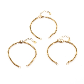 Вакуумное покрытие pvd 304 наборы для изготовления браслетов из нержавеющей стали, с карабин-лобстерами 