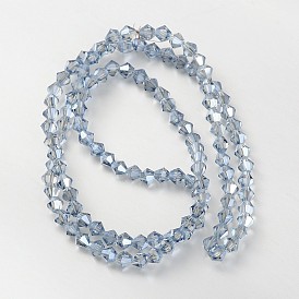 Electroplate Faceted Bicone Glass Beads Strands