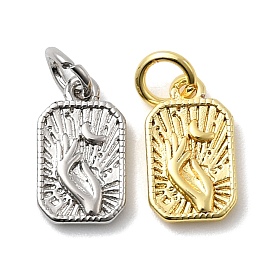 Латунь прелести, прямоугольник с рукой, долговечный, стойки покрытие, с целью перехода в кольце