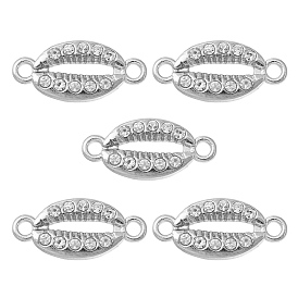 Alloy Connector Charms with Crystal Rhinestone, Oval Links, Nickel
