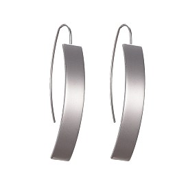 Placage ionique (ip) 304 boucles d'oreilles pendantes en acier inoxydable, rectangle