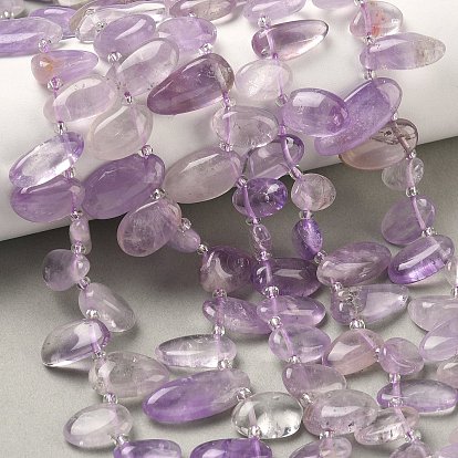 Природный аметист нитей бисера, слеза, Топ пробуренной, с бисером