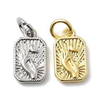 Латунь прелести, прямоугольник с рукой, долговечный, стойки покрытие, с целью перехода в кольце