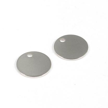 Ion Plating(IP) 304 Stainless Steel Charms, Flat Round, Stamping Blank Tag Charms