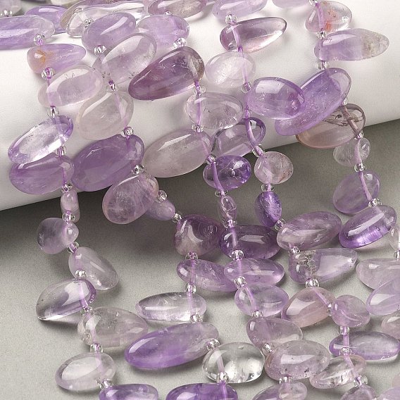 Природный аметист нитей бисера, слеза, Топ пробуренной, с бисером