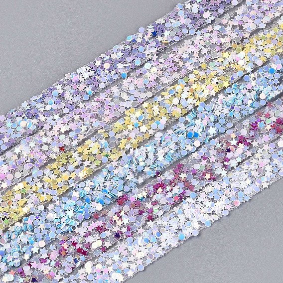 Самоклеящаяся лента из смолы со звездочками и плоскими круглыми краями, с блестка, для аксессуаров костюма, пояс украшение