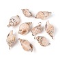 Подвески из натуральных ракушек с гальваническим покрытием, подвески в форме ракушек, с латунной фурнитурой , золотые