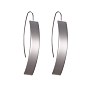 Ion Plating(IP) 304 Stainless Steel Dangle Earrings, Rectangle